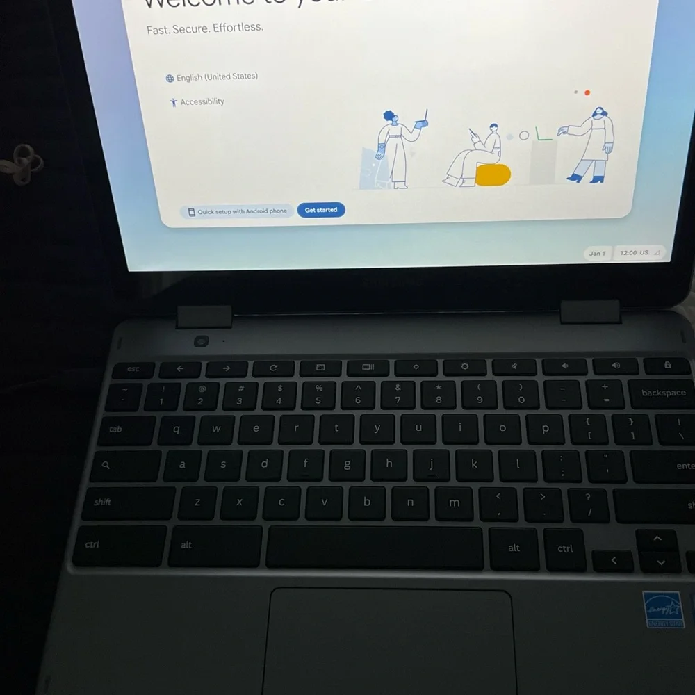 Samsung Black Laptop with Gray Finish and Intel Power